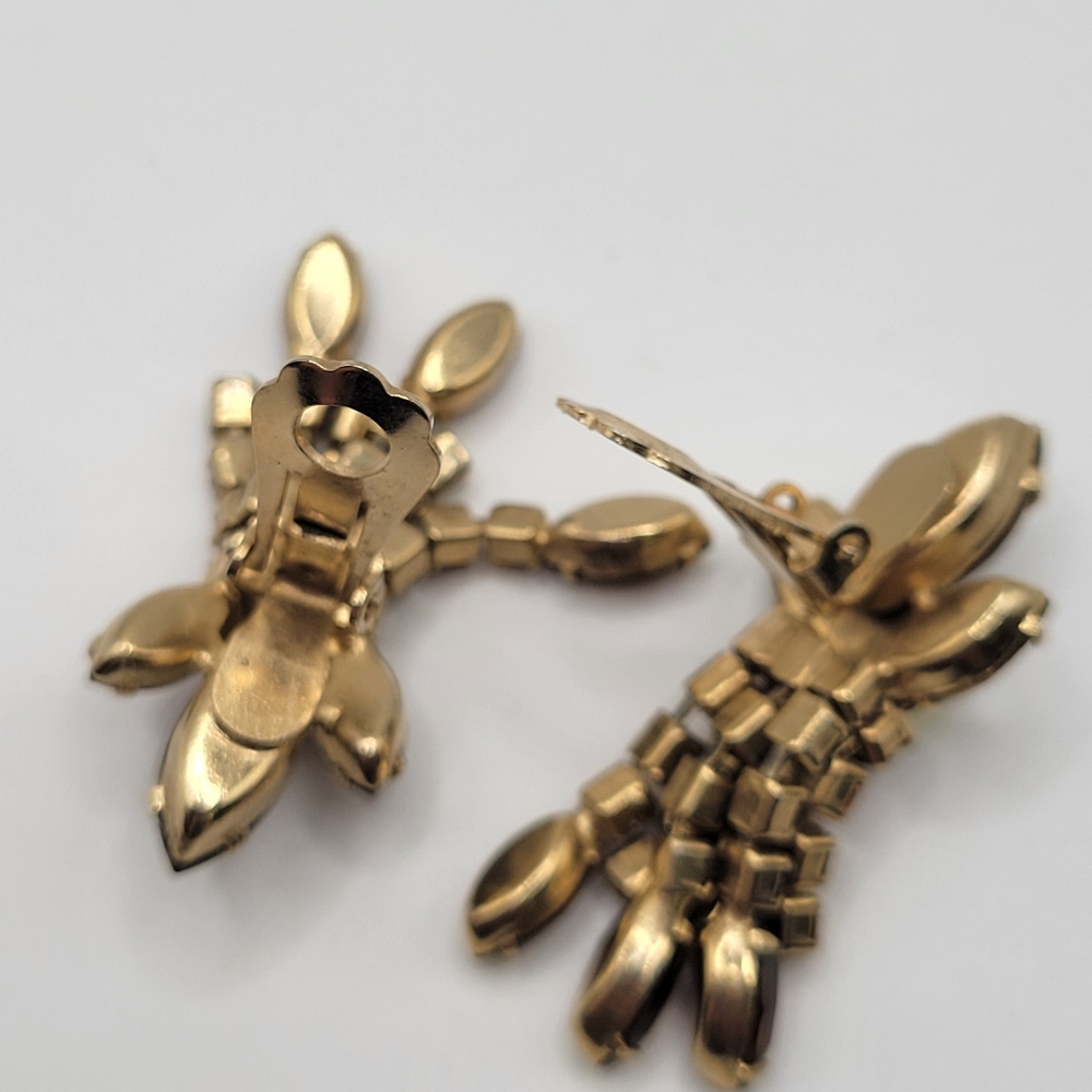 VTG Topaz/Citrine Colored Earrings | Possibly Juliana or Schreiner | Unsigned - Picture 6 of 7
